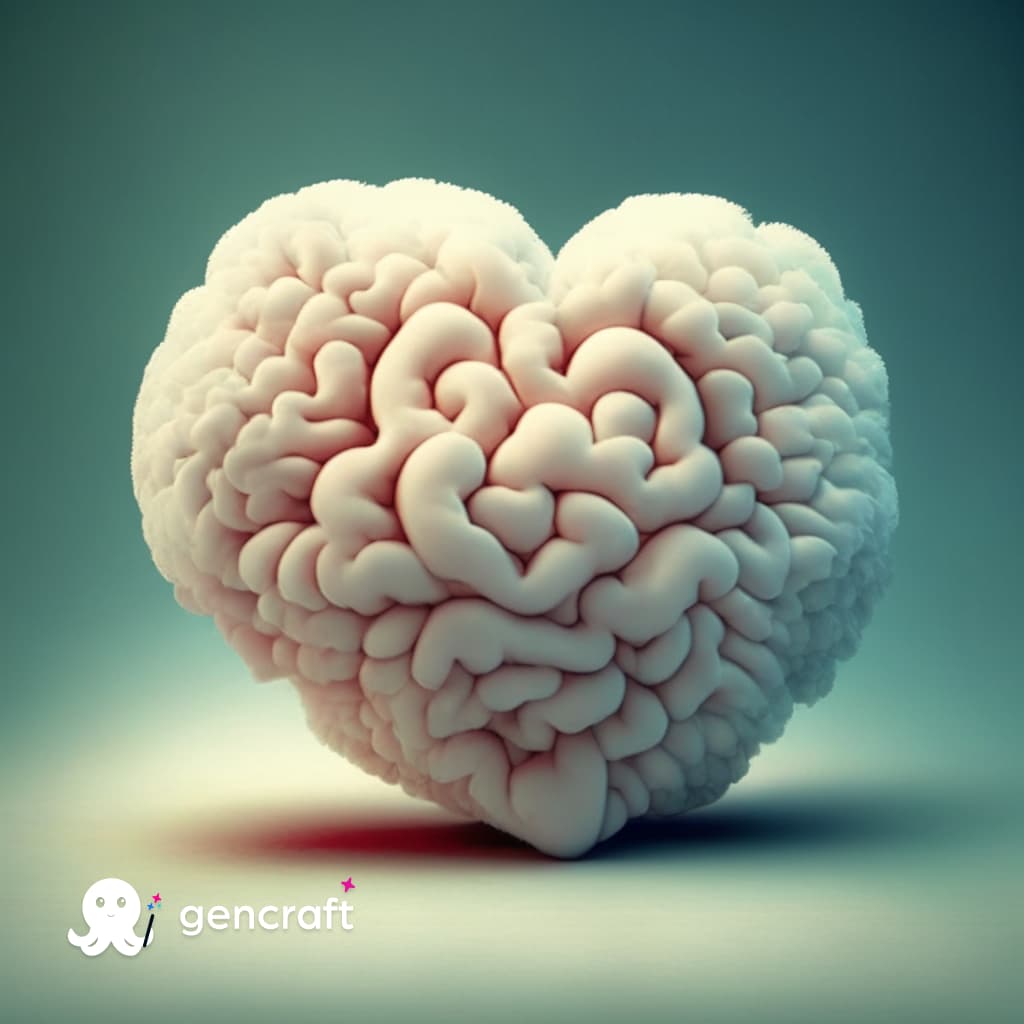 um cérebro em formato de coração